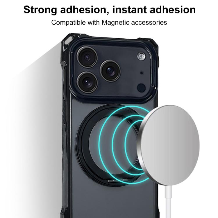 For iPhone 17 Pro XDcase Pivot Stand Four-Corner Hole Magnetic Phone Case, Lanyard Not Included