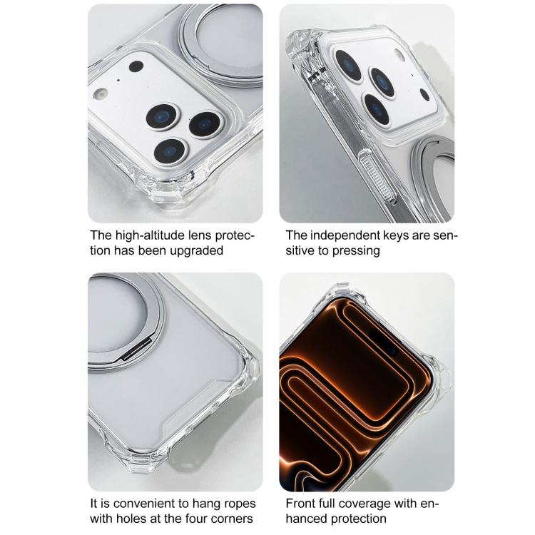 For iPhone 17 Pro XDcase Pivot Stand Four-Corner Hole Magnetic Phone Case, Lanyard Not Included