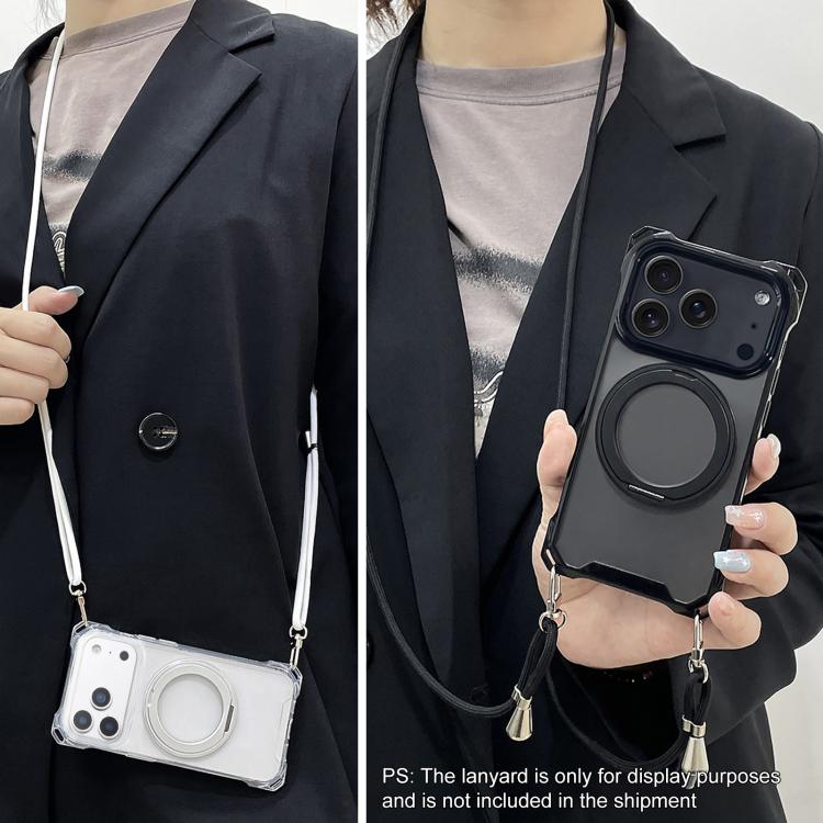 For iPhone 17 Pro XDcase Pivot Stand Four-Corner Hole Magnetic Phone Case, Lanyard Not Included