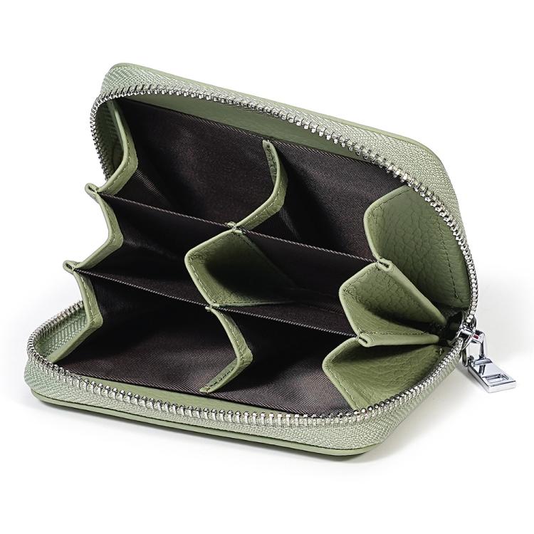 Mini RFID Anti-theft Genuine Leather Zipper Card Bag