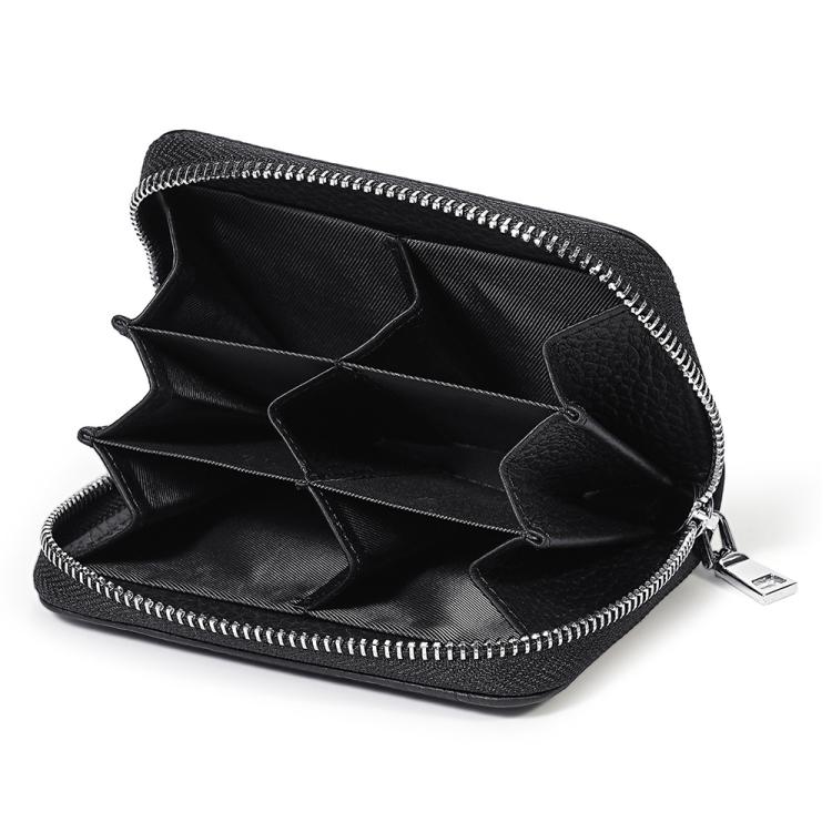 Mini RFID Anti-theft Genuine Leather Zipper Card Bag