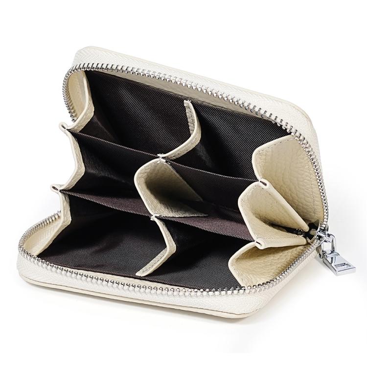 Mini RFID Anti-theft Genuine Leather Zipper Card Bag