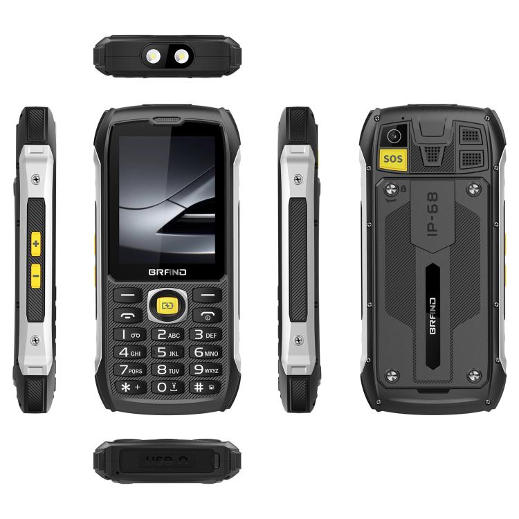 HP289 4G IP68 Rugged Phone, 2.8 inch, 4500mAh Battery, Network: 4G, BT, FM, SOS, Torch, Plug:AU Plug - Black