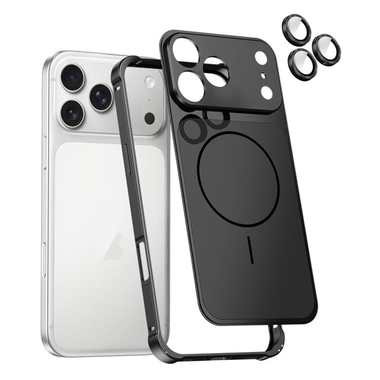 For iPhone 17 Pro Max Change to 17 Series X1 Metal Frame + Lens Magnetic Phone Case