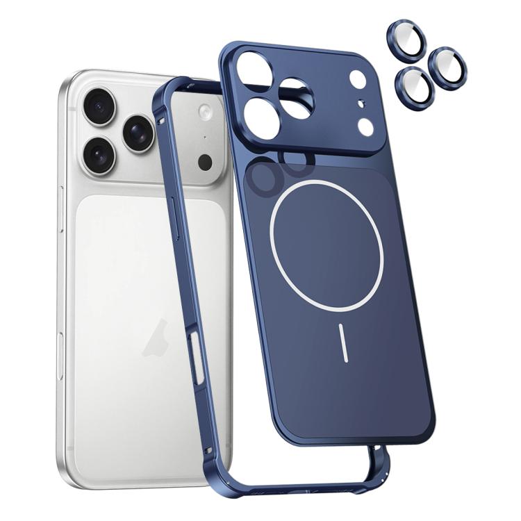 For iPhone 17 Pro Change to 17 Series X1 Metal Frame + Lens Magnetic Phone Case