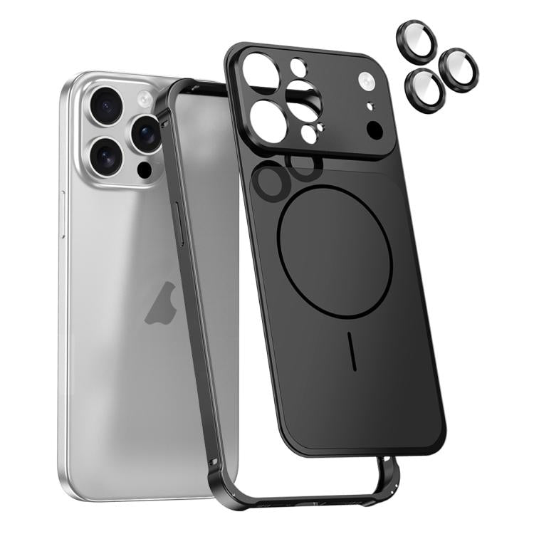 For iPhone 13 Pro Change to 17 Series X1 Metal Frame + Lens Magnetic Phone Case