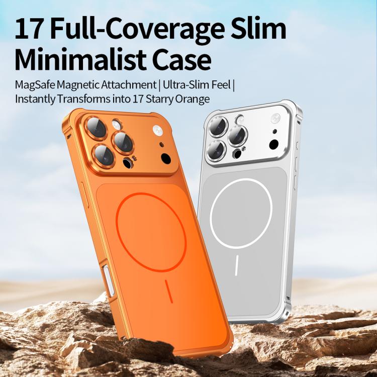 For iPhone 16 Pro Change to 17 Series X1 Metal Frame + Lens Magnetic Phone Case