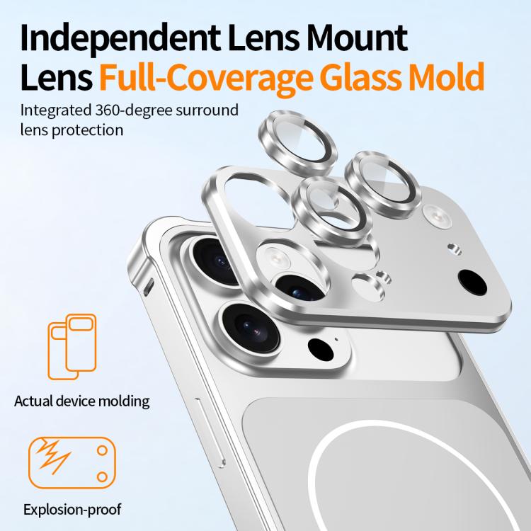For iPhone 13 Pro Change to 17 Series X1 Metal Frame + Lens Magnetic Phone Case