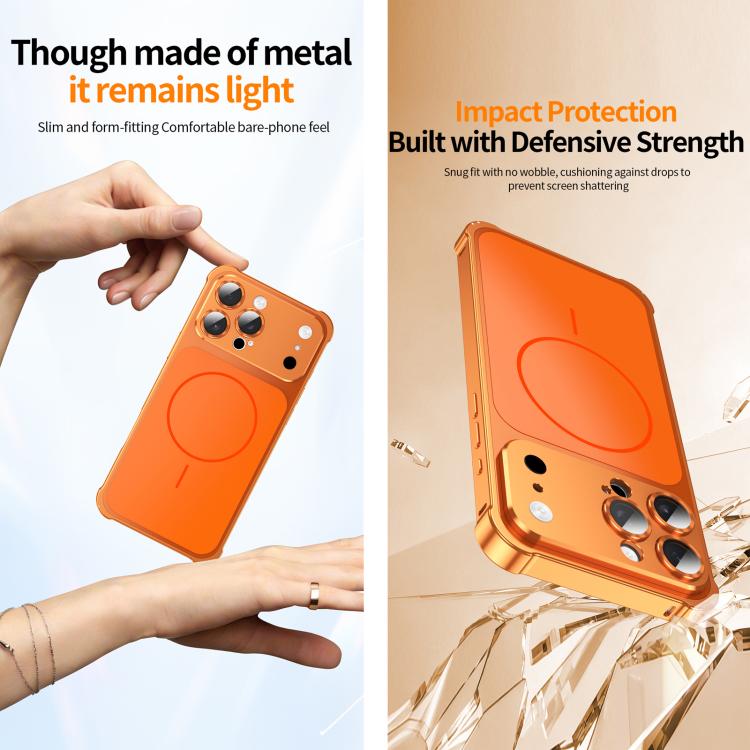 For iPhone 14 Pro Max Change to 17 Series X1 Metal Frame + Lens Magnetic Phone Case