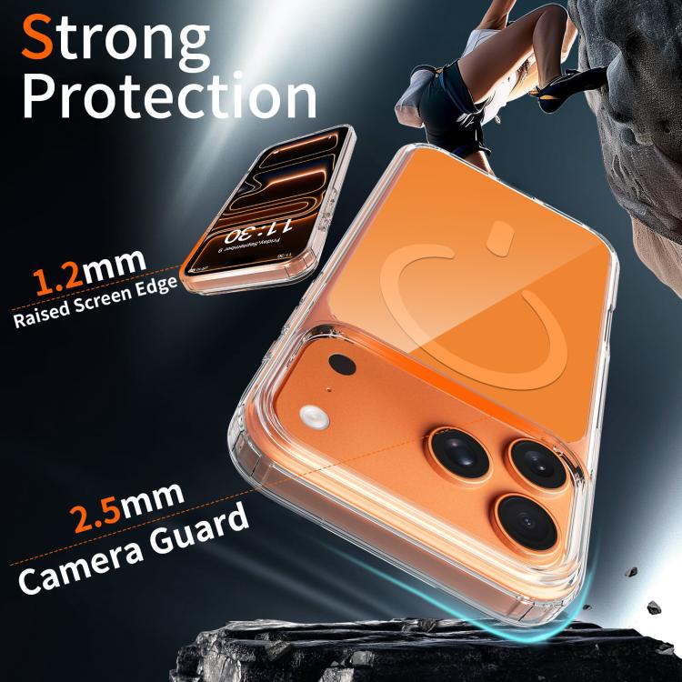 For iPhone 17 Pro Max Colorful Hard PC Hybrid Soft TPU Magnetic Phone Case