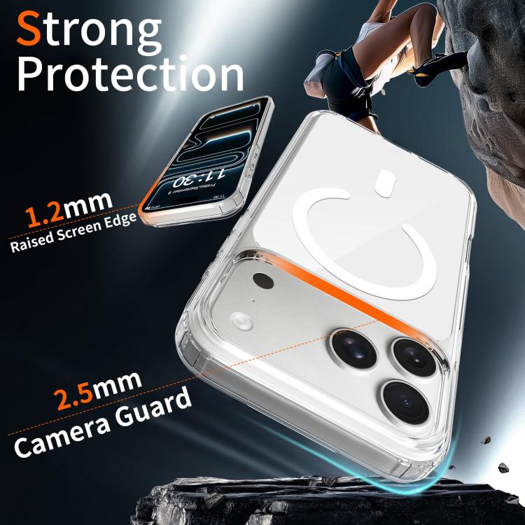 For iPhone 17 Pro Max Colorful Hard PC Hybrid Soft TPU Magnetic Phone Case