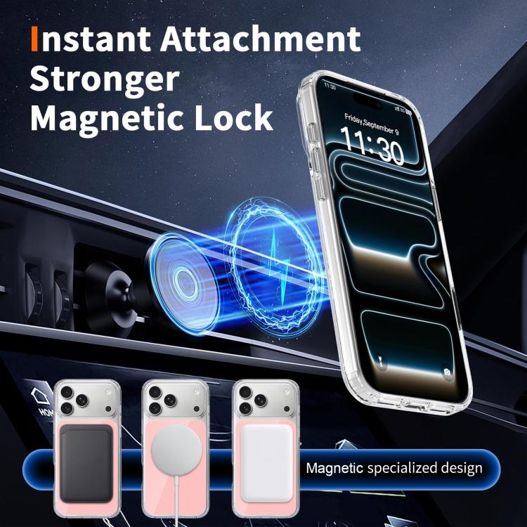For iPhone 17 Pro Max Colorful Hard PC Hybrid Soft TPU Magnetic Phone Case