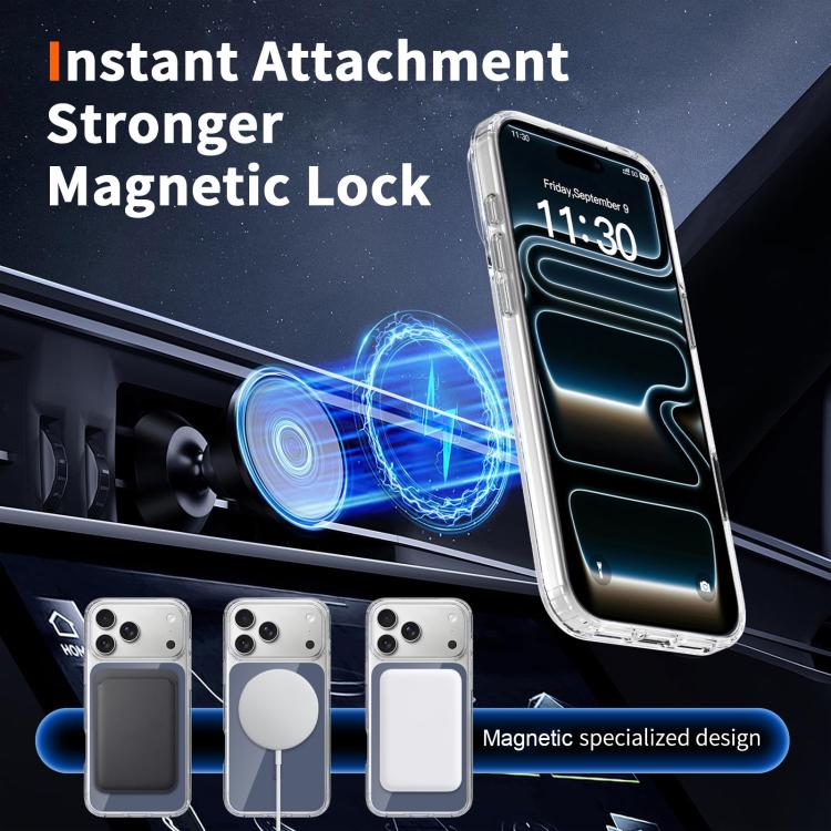 For iPhone 17 Pro Max Colorful Hard PC Hybrid Soft TPU Magnetic Phone Case