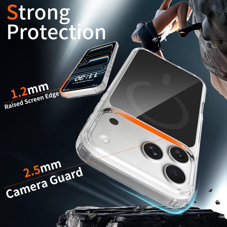 For iPhone 17 Pro Max Colorful Hard PC Hybrid Soft TPU Magnetic Phone Case
