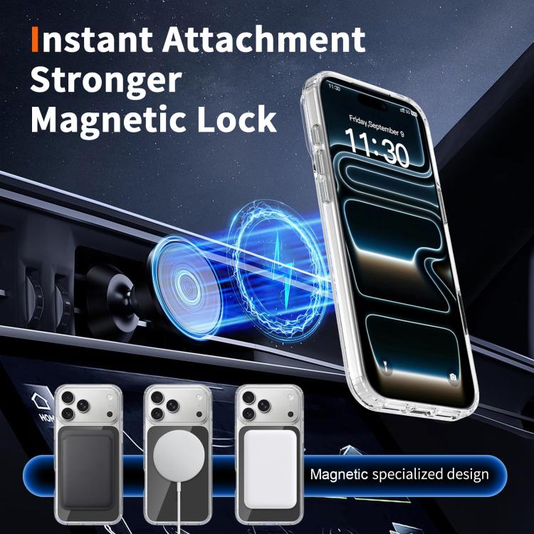 For iPhone 17 Pro Max Colorful Hard PC Hybrid Soft TPU Magnetic Phone Case