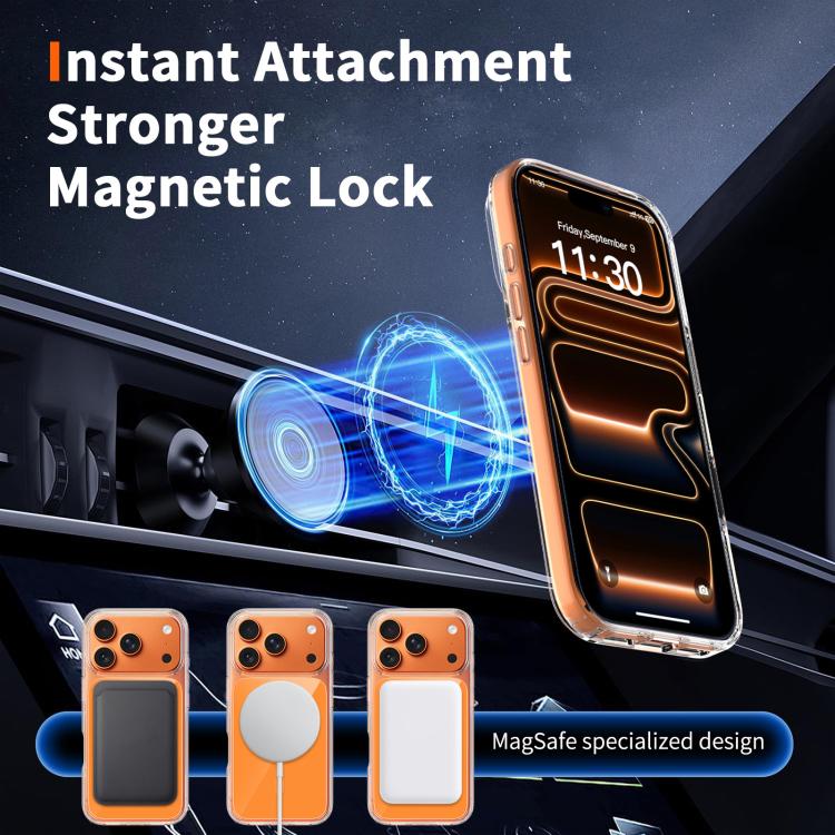 For iPhone 17 Pro Colorful Hard PC Hybrid Soft TPU Magnetic Phone Case