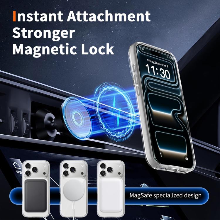 For iPhone 17 Pro Colorful Hard PC Hybrid Soft TPU Magnetic Phone Case