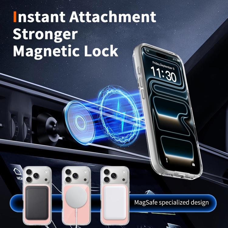 For iPhone 17 Pro Colorful Hard PC Hybrid Soft TPU Magnetic Phone Case