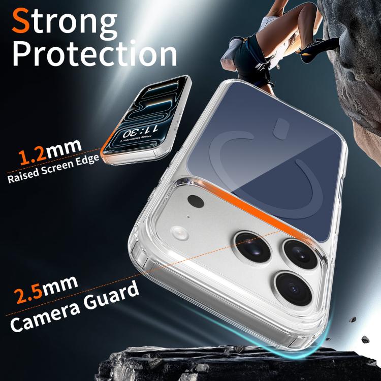 For iPhone 17 Pro Colorful Hard PC Hybrid Soft TPU Magnetic Phone Case