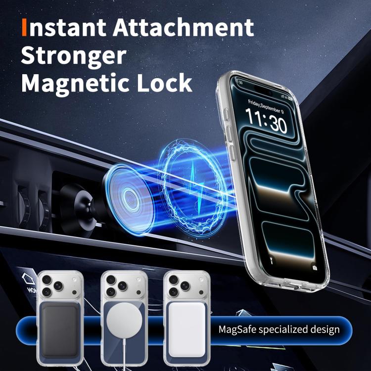 For iPhone 17 Pro Colorful Hard PC Hybrid Soft TPU Magnetic Phone Case