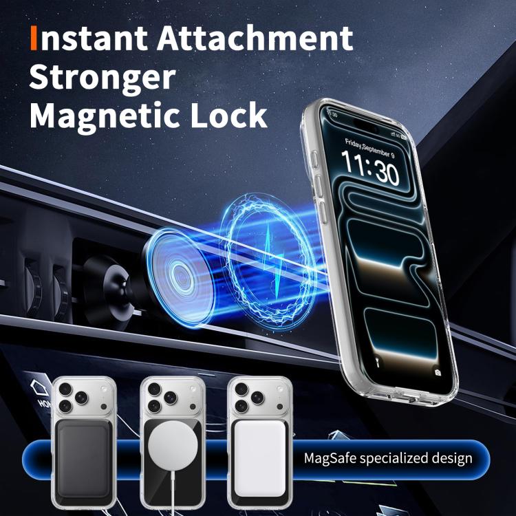 For iPhone 17 Pro Colorful Hard PC Hybrid Soft TPU Magnetic Phone Case