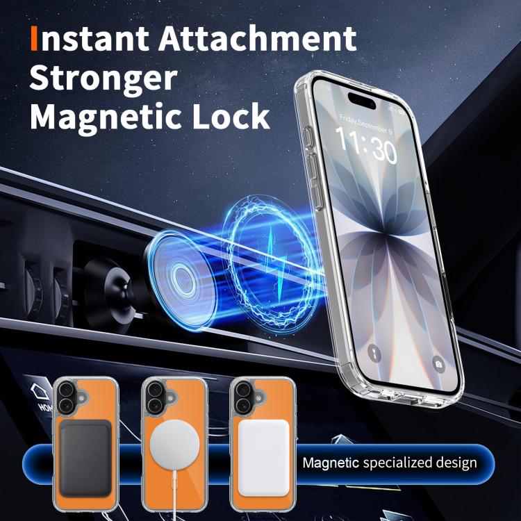 For iPhone 17 Colorful Hard PC Hybrid Soft TPU Magnetic Phone Case