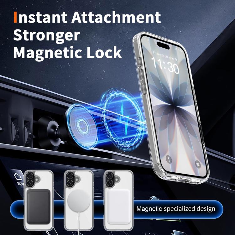 For iPhone 17 Colorful Hard PC Hybrid Soft TPU Magnetic Phone Case