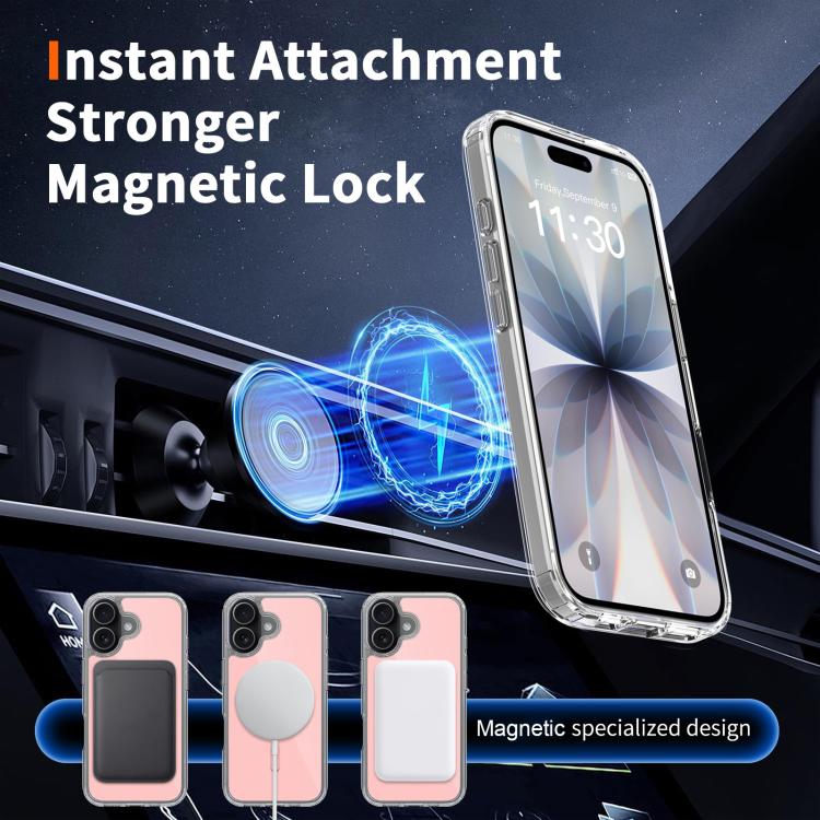 For iPhone 17 Colorful Hard PC Hybrid Soft TPU Magnetic Phone Case