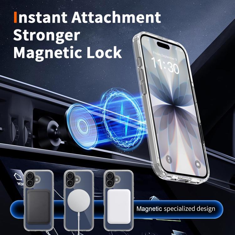For iPhone 17 Colorful Hard PC Hybrid Soft TPU Magnetic Phone Case