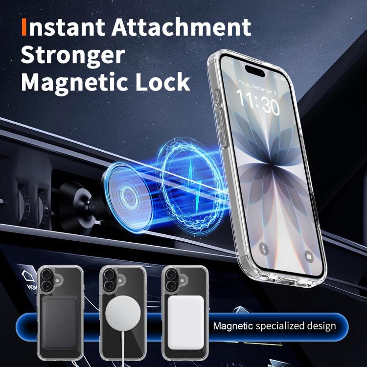 For iPhone 17 Colorful Hard PC Hybrid Soft TPU Magnetic Phone Case