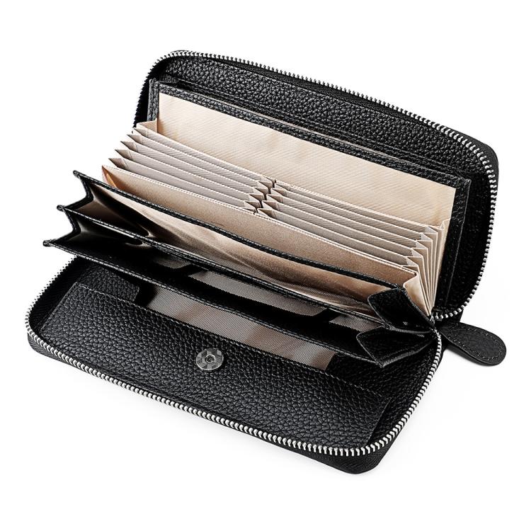 Genuine Leather RFID Anti-theft Accordion Zipper Coin Purse