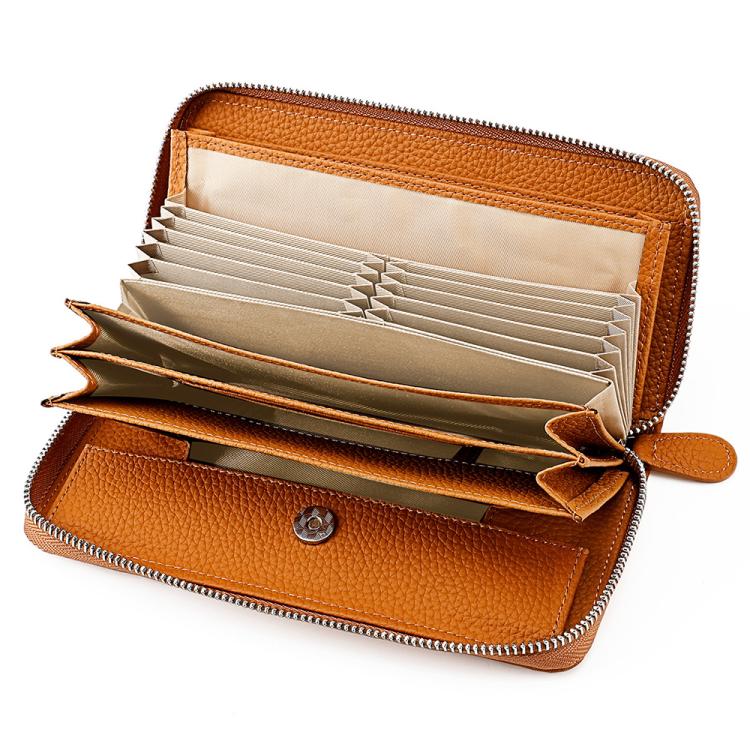 Genuine Leather RFID Anti-theft Accordion Zipper Coin Purse
