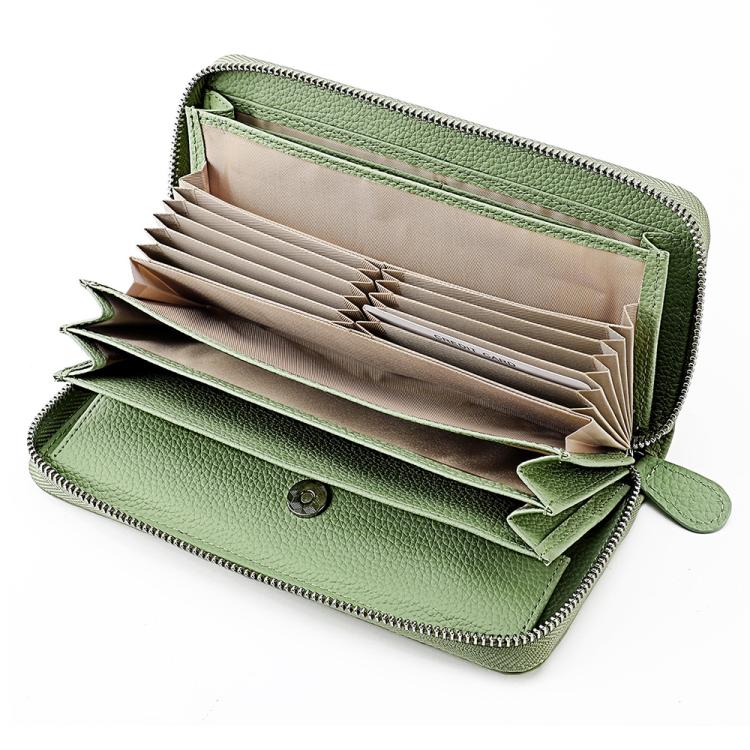 Genuine Leather RFID Anti-theft Accordion Zipper Coin Purse