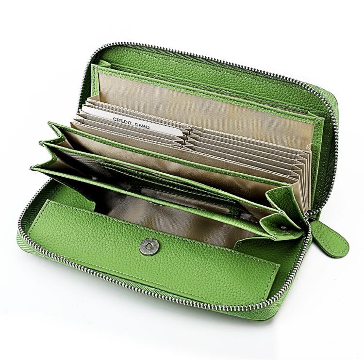 Genuine Leather RFID Anti-theft Accordion Zipper Coin Purse