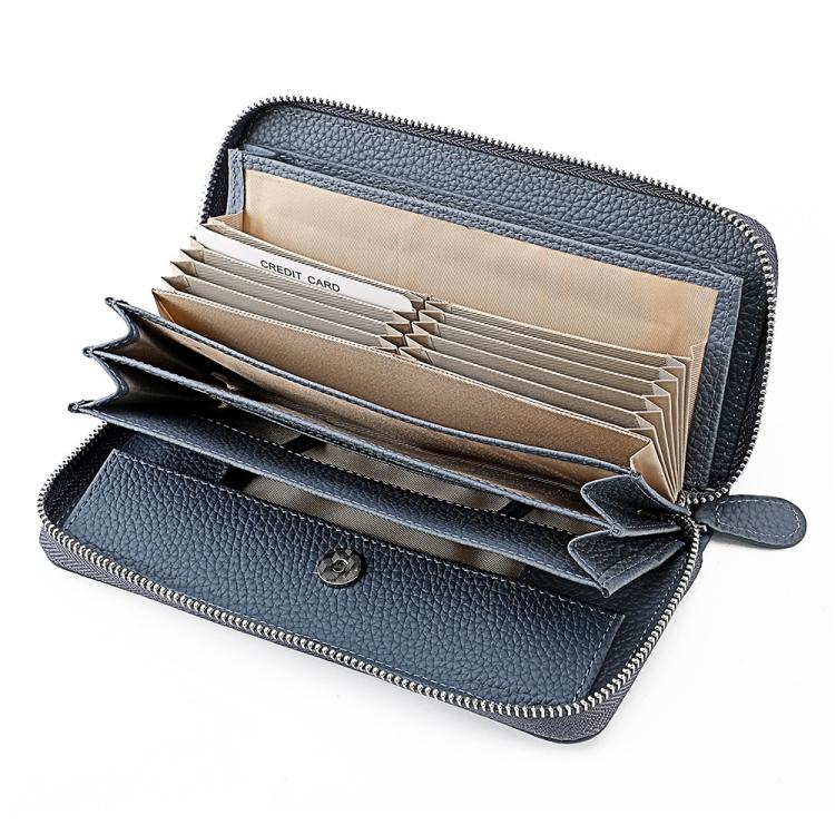 Genuine Leather RFID Anti-theft Accordion Zipper Coin Purse