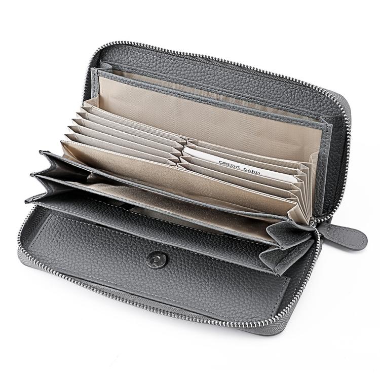 Genuine Leather RFID Anti-theft Accordion Zipper Coin Purse