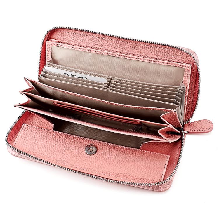 Genuine Leather RFID Anti-theft Accordion Zipper Coin Purse