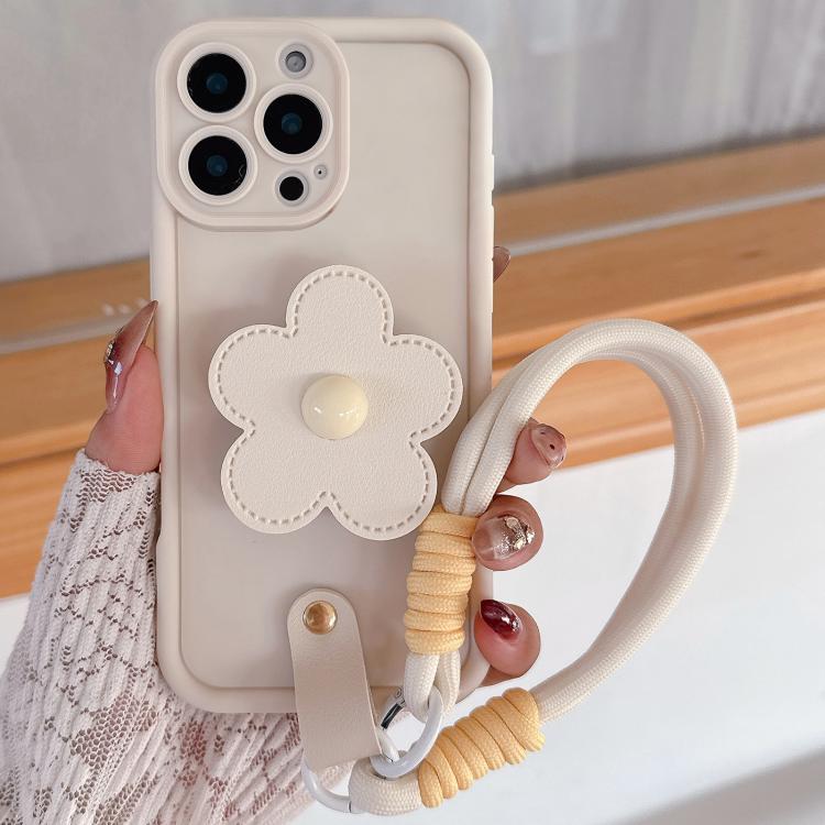 For iPhone 12 Pro Max Floral Holder TPU Phone Case with PU Buckle Lanyard