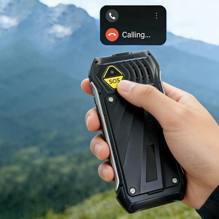 HP336 4G IP68 Rugged Phone, 3.5 inch, 4500mAh Battery, Network: 4G, BT, FM, SOS, Torch, Plug:US Plug - Black