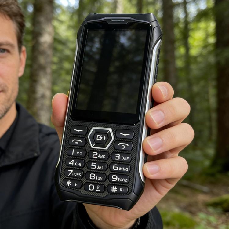 HP336 4G IP68 Rugged Phone, 3.5 inch, 4500mAh Battery, Network: 4G, BT, FM, SOS, Torch, Plug:UK Plug - Black