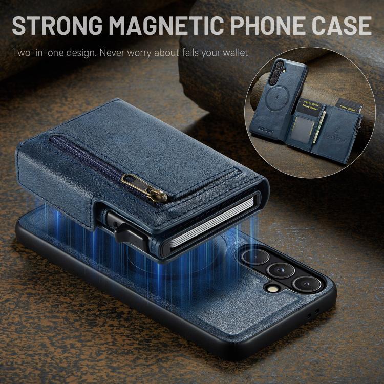 For Samsung Galaxy S26+ 5G Fierre Shann Oil Wax Vegan Leather Magnetic Card Holder Back Phone Case