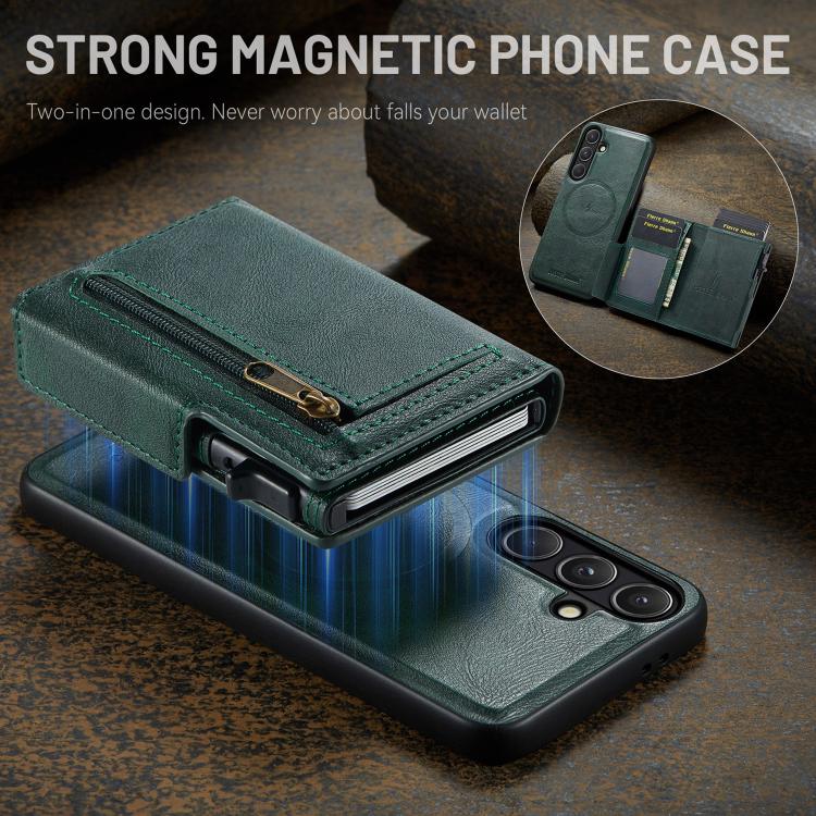 For Samsung Galaxy S26+ 5G Fierre Shann Oil Wax Vegan Leather Magnetic Card Holder Back Phone Case