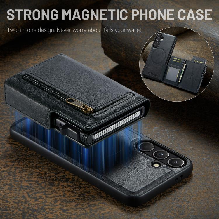 For Samsung Galaxy S26+ 5G Fierre Shann Oil Wax Vegan Leather Magnetic Card Holder Back Phone Case