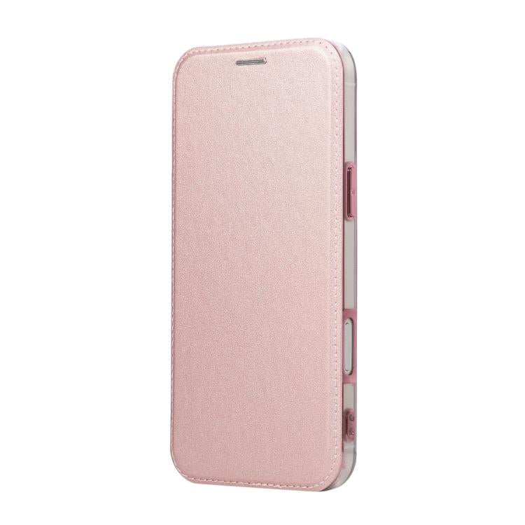 For iPhone 17 Pro Max Ultra-thin Rotation Holder Magnetic Plating Vegan Leather Phone Case