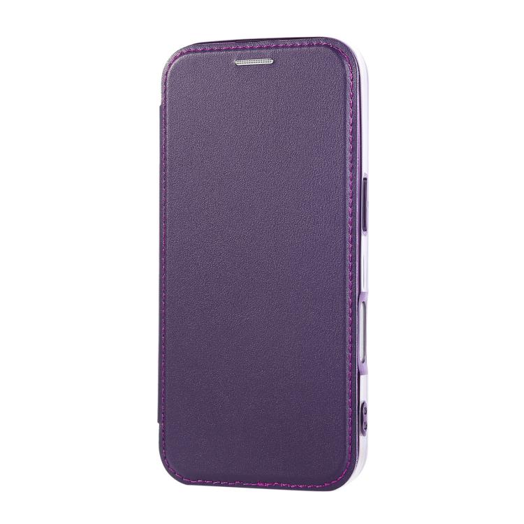 For iPhone Air Ultra-thin Rotation Holder Magnetic Plating Vegan Leather Phone Case