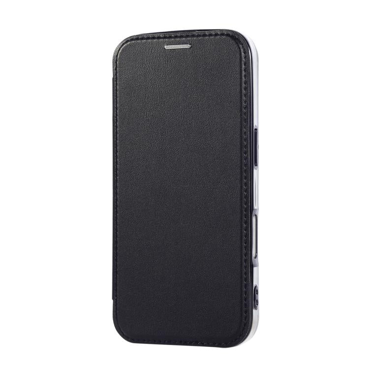 For iPhone Air Ultra-thin Rotation Holder Magnetic Plating Vegan Leather Phone Case