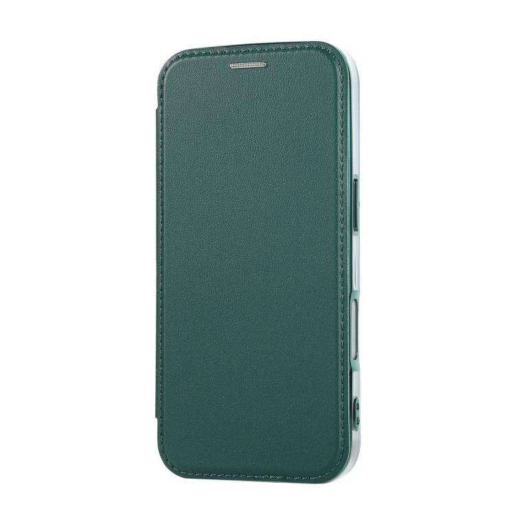 For iPhone Air Ultra-thin Rotation Holder Magnetic Plating Vegan Leather Phone Case