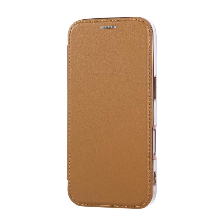 For iPhone Air Ultra-thin Rotation Holder Magnetic Plating Vegan Leather Phone Case