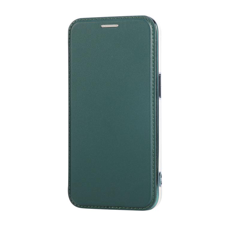 For iPhone 13 Pro Max Ultra-thin Rotation Holder Magnetic Plating Vegan Leather Phone Case