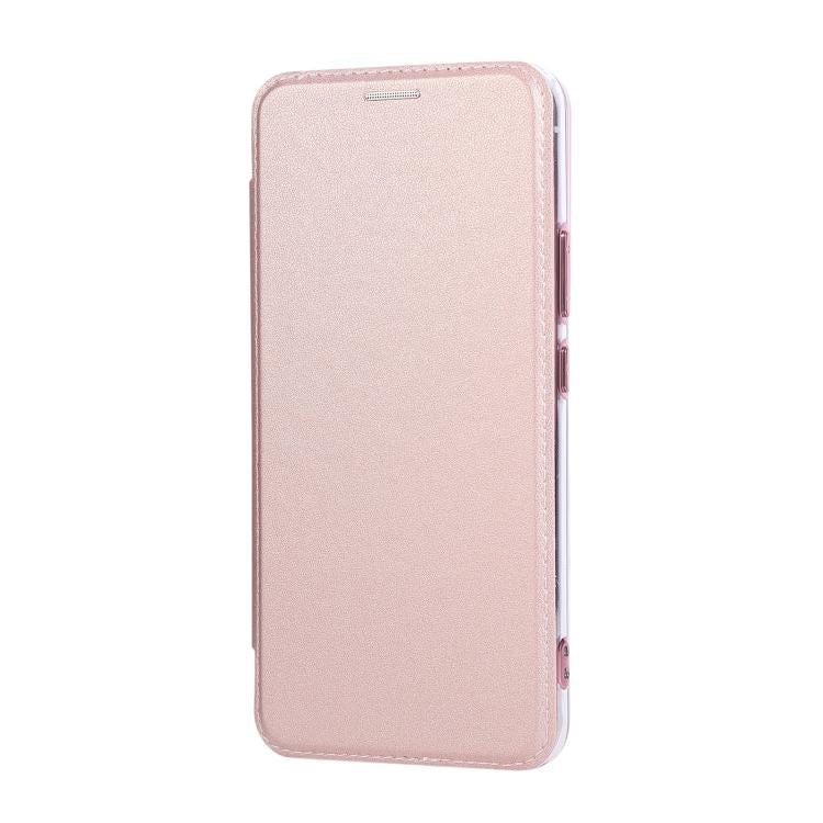 For Samsung Galaxy S22+ 5G Ultra-thin Rotation Holder Magnetic Plating Vegan Leather Phone Case